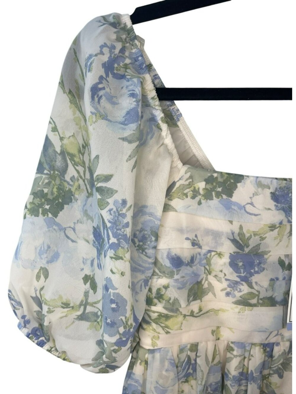 Wallflower Floral Maxi Dress With Puff Sleeves Pristine Watercolor Women's Sz S - Picture 5 of 9